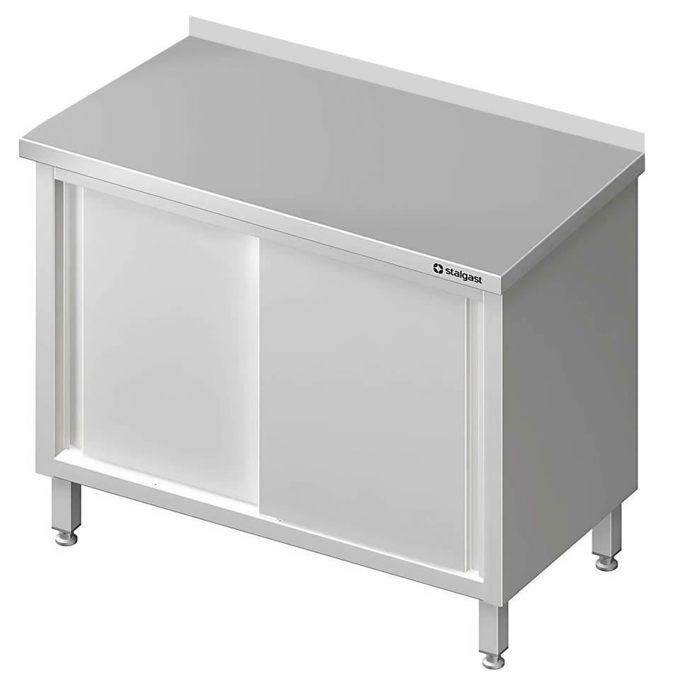 Arbeitsschrank mit Schiebetüren 200x70x85cm, mit Aufkantung Arbeitsschrank mit Schiebetüren 200x70x85cm, mit Aufkantung