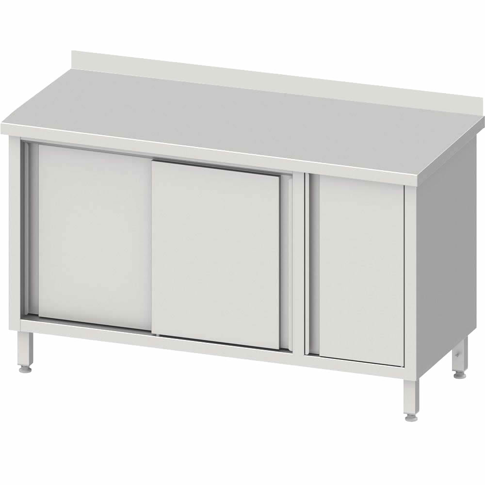 Arbeitsschrank mit Schiebetüren 200x60x85cm. mit Schrank rechts. mit Aufkantung Arbeitsschrank mit Schiebetüren 200x60x85cm. mit Schrank rechts. mit Aufkantung