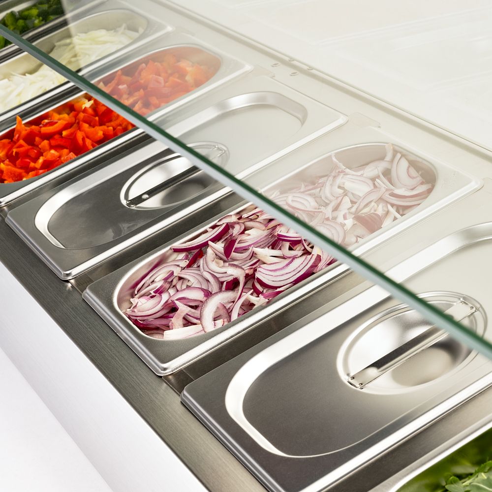 STARLINE Kühlaufsatzvitrine für 10x GN 1/4 mit Glas-Hygieneschutz STARLINE Kühlaufsatzvitrine für 10x GN 1/4 mit Glas-Hygieneschutz