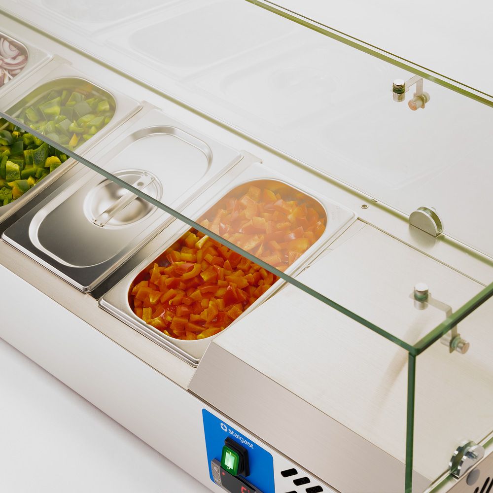 STARLINE Kühlaufsatzvitrine für 6x GN 1/4 mit Glas-Hygieneschutz STARLINE Kühlaufsatzvitrine für 6x GN 1/4 mit Glas-Hygieneschutz