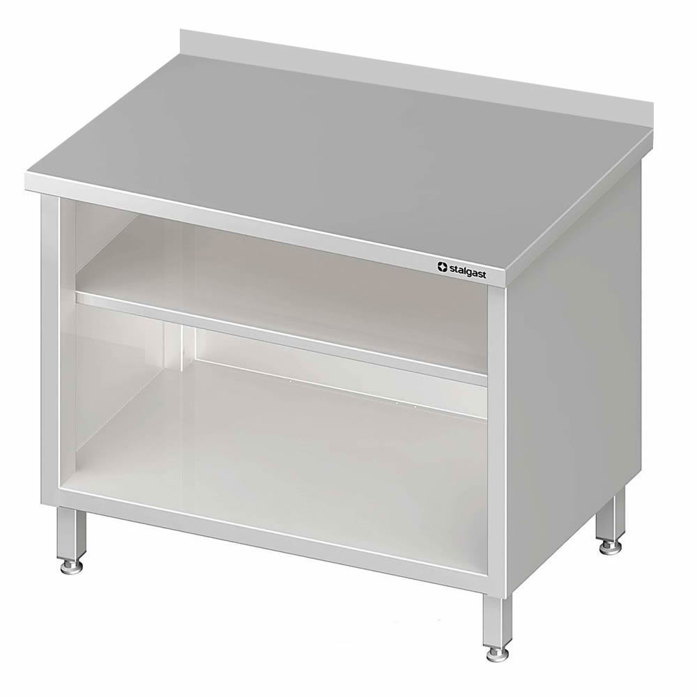 Arbeitsschrank offen mit Zwischenboden 120x70x85cm, mit Aufkantung Arbeitsschrank offen mit Zwischenboden 120x70x85cm, mit Aufkantung