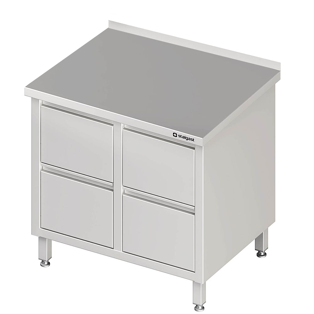 Schubladenschrank mit 2x2 Schubladen, 840x700x850 mm, Aufkantung Schubladenschrank mit 2x2 Schubladen, 840x700x850 mm, Aufkantung