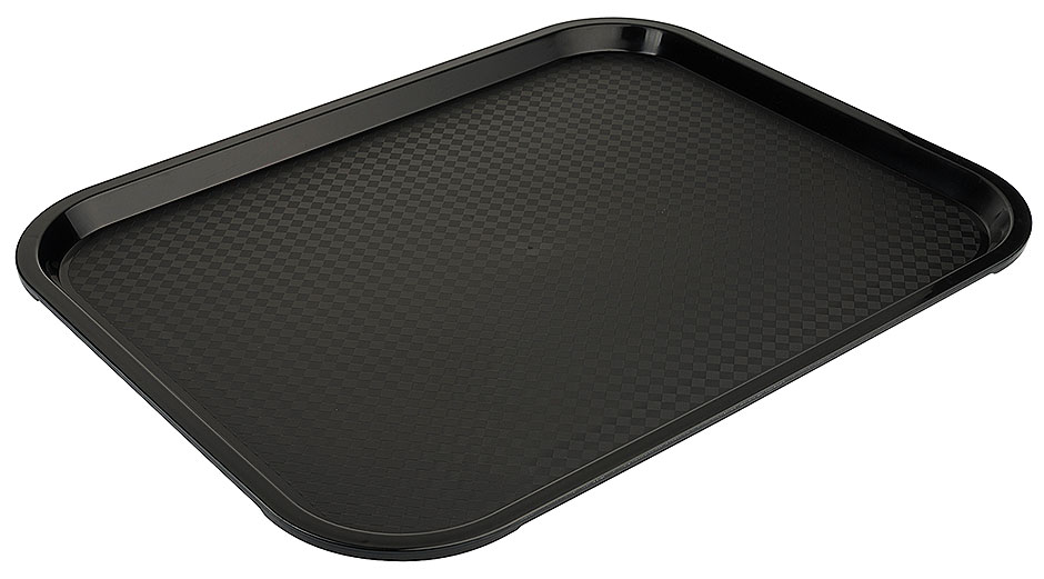 Fast Food Tablett 45 x 35cm aus Polypropylen in schwarz Fast Food Tablett 45 x 35cm aus Polypropylen in schwarz