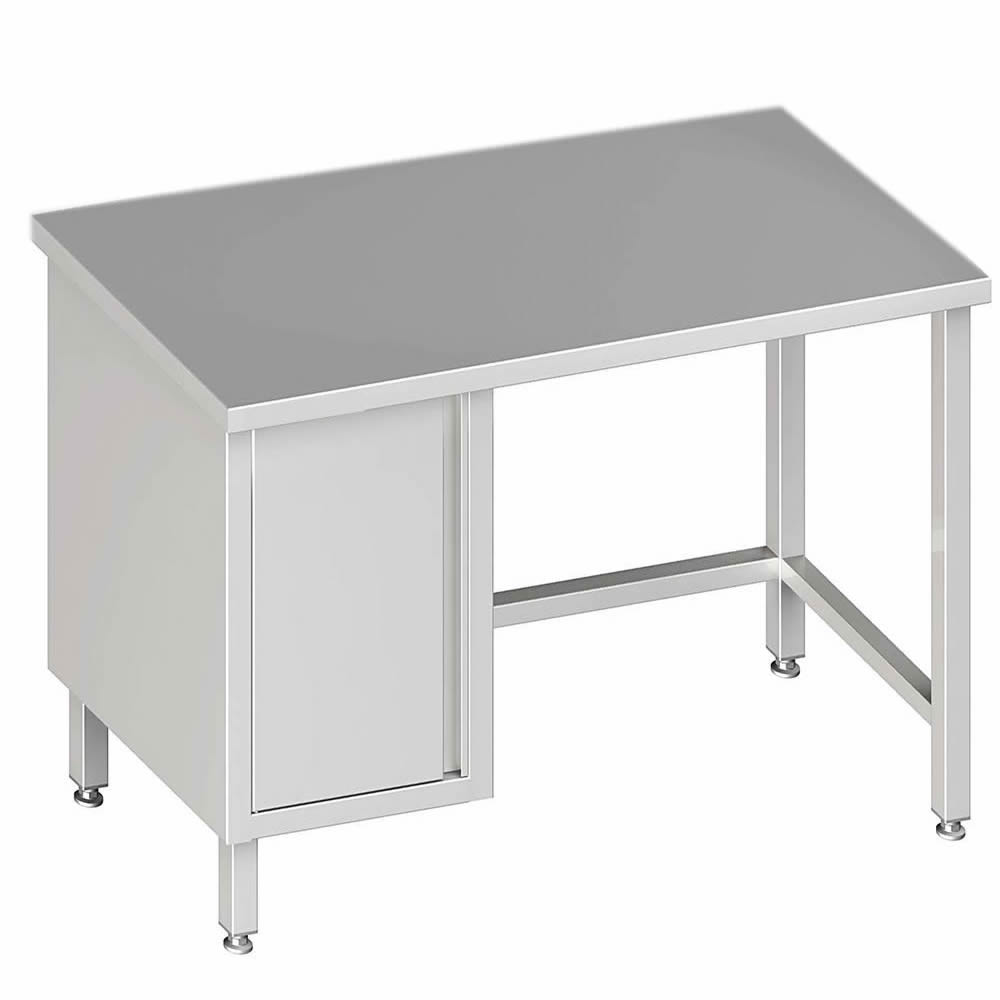 Arbeitstisch ohne Boden, 80x70x85cm, mit Flügeltürschrank links