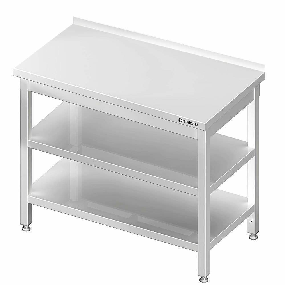 Arbeitstisch 190x60x85cm, Grund- & Zwischenboden, mit Aufkantung Arbeitstisch 190x60x85cm, Grund- & Zwischenboden, mit Aufkantung