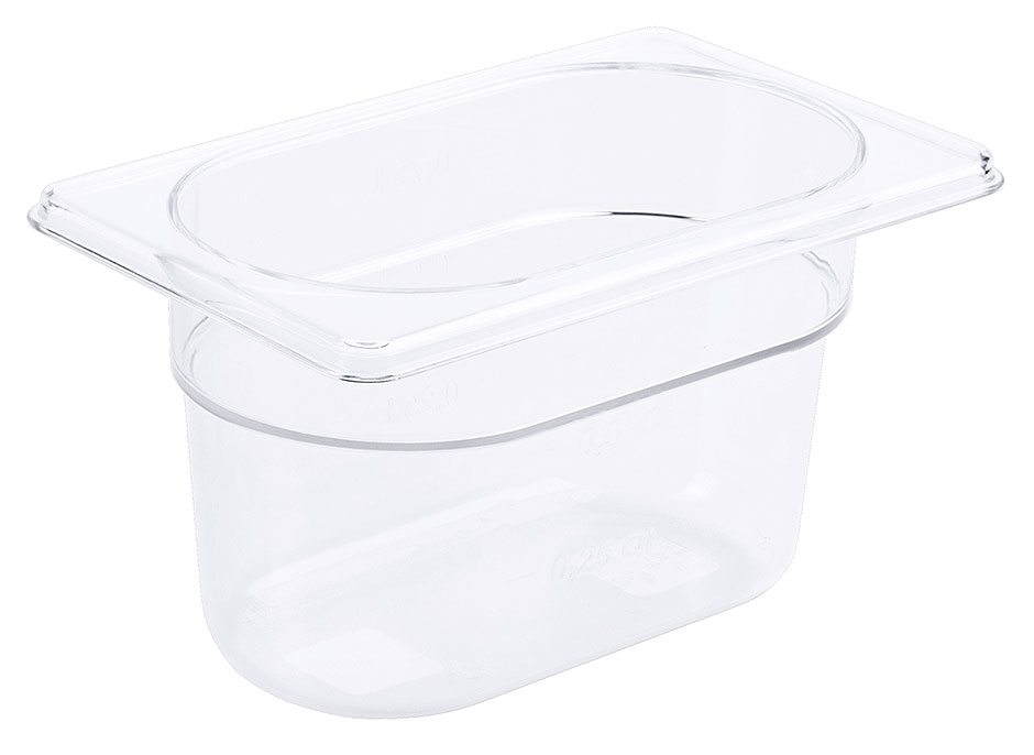 GN Behälter 1/9 - Polycarbonat - 100 mm tief - Volumen 1,0 Liter