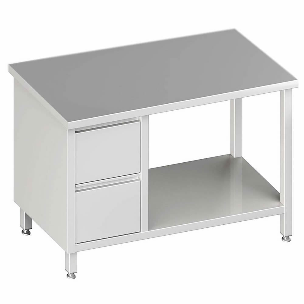Arbeitstisch mit Grundboden, 280x70x85cm, 2 Schubladen links Arbeitstisch mit Grundboden, 280x70x85cm, 2 Schubladen links