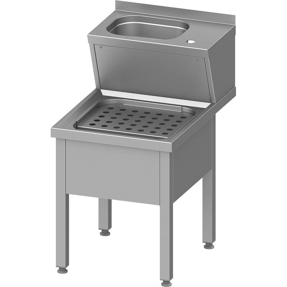 Handwasch-Ausgussbecken-Kombination, 500x700x850 mm, verschweißt Handwasch-Ausgussbecken-Kombination, 500x700x850 mm, verschweißt