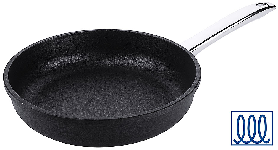 Aluminiumguss Pfanne Ø 24 cm, Höhe 5,0 cm, Ø Boden 18,0 cm Aluminiumguss Pfanne Ø 24 cm, Höhe 5,0 cm, Ø Boden 18,0 cm