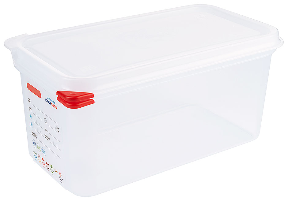 Lebensmittelbehälter GN 1/3 - Tiefe 15 cm - Volumen 6,0 Liter Lebensmittelbehälter GN 1/3 - Tiefe 15 cm - Volumen 6,0 Liter