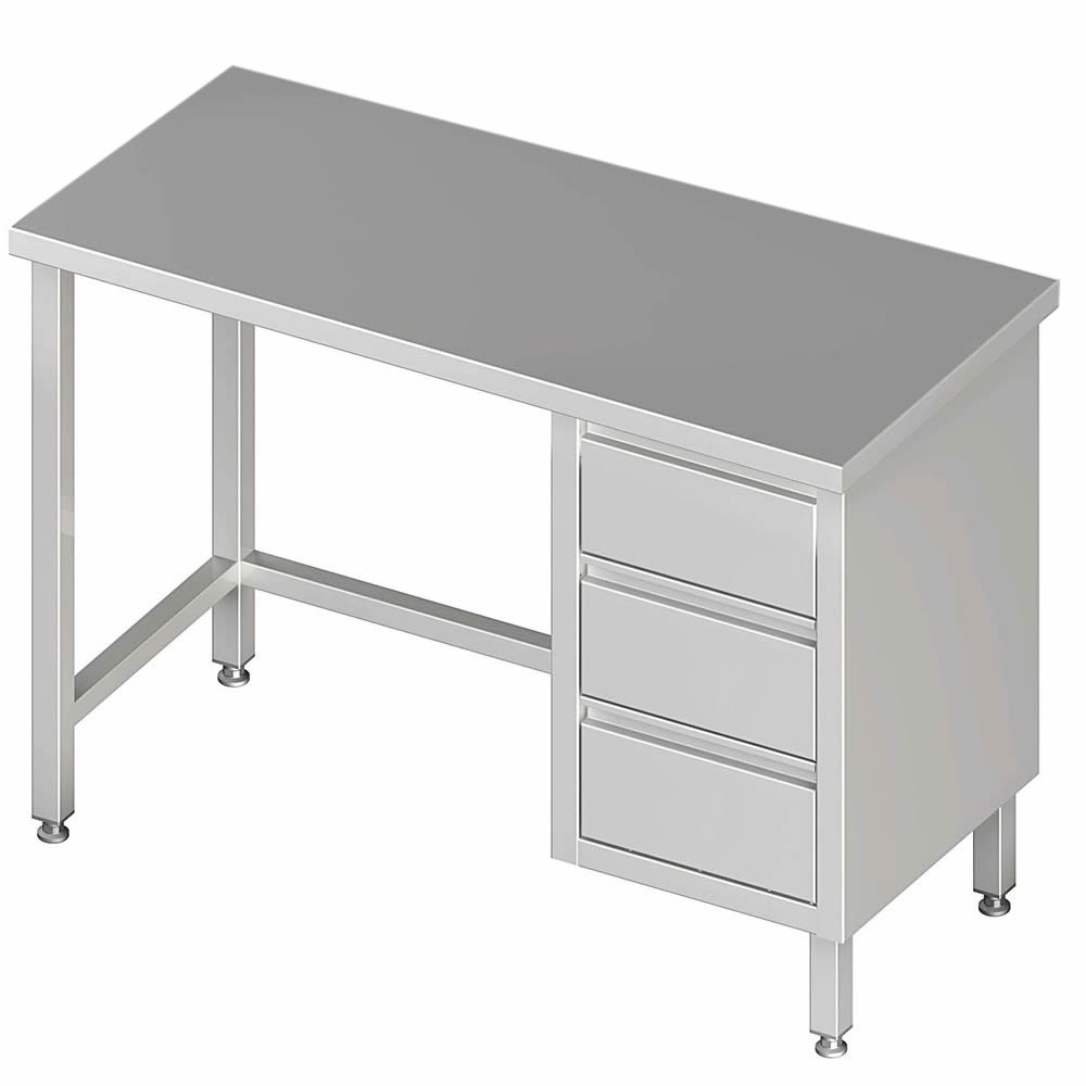 Arbeitstisch ohne Boden, 200x60x85cm, 3 Schubladen rechts Arbeitstisch ohne Boden, 200x60x85cm, 3 Schubladen rechts
